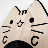 Wooden Cartoon Clocks Home Decoration Living Room Cat Wagging Tail Swinging Wall Clock, Cat Wagging Tail Wooden Clock