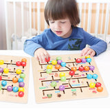 Wooden Children Enlightenment Teaching Aid Numbers / Letters Cognition Educational Toy, Number, Letter