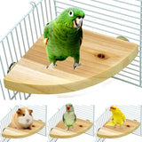 Parrot Log Fan-Shaped Platform Station Board Hamster Springboard Rest Platform, 10x10cm, 13x13cm, 17x17cm