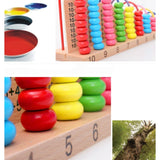 Wooden Children Bead Calculation Frame Multi-Function Early Education Teaching Aids Mathematical Addition And Subtraction Learning Toys, Bead Calculation Frame