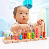 Wooden Children Bead Calculation Frame Multi-Function Early Education Teaching Aids Mathematical Addition And Subtraction Learning Toys, Bead Calculation Frame