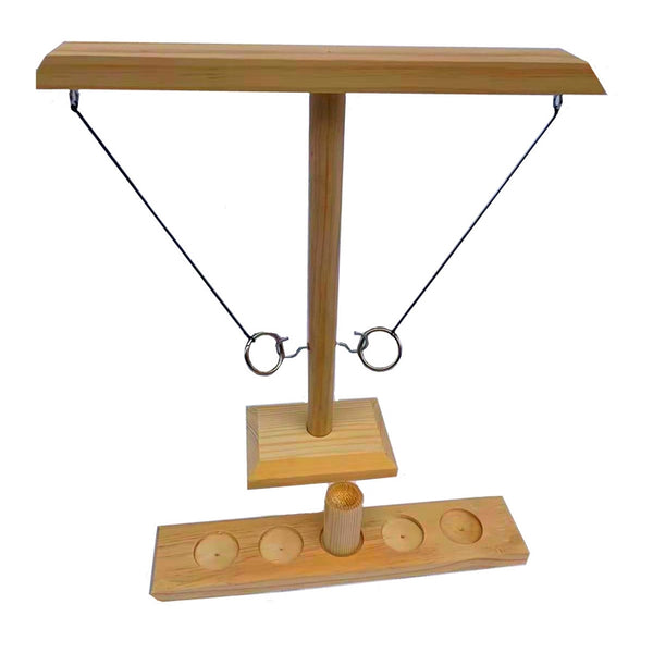 Wooden Ring Toss Game Bar Family Table Throwing Game, Square