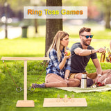 Wooden Ring Toss Game Bar Family Table Throwing Game, Square