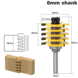 Woodworking Tenon Milling Cutter 8-Handle Jigsaw Finger Joint Cutter, Tenon Milling Cutter