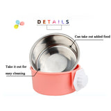 Pet Feeder Stainless Steel Dog Cat Bowl Hanging Fixed Dog Bowl Food Utensils, Large With  Steel Bowl, Small With  Steel Bowl