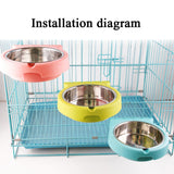 Stainless Steel Pet Bowl Hanging Bowl Anti-Overturning Dog Cat Bowl Feeder, Large (Blue), Large (Pink), Large (Green), Small (Blue), Small (Pink), Small (Green)