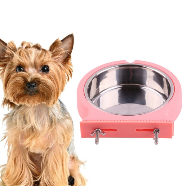 Stainless Steel Pet Bowl Hanging Bowl Anti-Overturning Dog Cat Bowl Feeder, Large (Blue), Large (Pink), Large (Green), Small (Blue), Small (Pink), Small (Green)