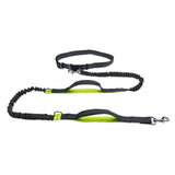 Running Reflective Double Telescopic Dog Rope Dog Chain Traction, Black D Ring Water Green, Royal Blue, Orange, Fluorescent Green, Water Green, Black D Ring Fluorescent Green