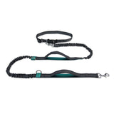 Running Reflective Double Telescopic Dog Rope Dog Chain Traction, Black D Ring Water Green, Royal Blue, Orange, Fluorescent Green, Water Green, Black D Ring Fluorescent Green