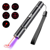 USB Rechargeable Laser Pattern Funny Cat Flashlight With Woods Purple Light Detection Lamp, Funny Cat Flashlight