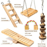 MT0018 Hamster Seesaw Climbing Ladder Gnawing Teeth String Wooden Set Toy, 11 PCS/Set Hamster Seesaw