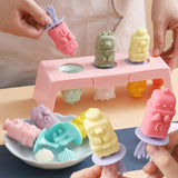 Silicone Cartoon Ice Cream Mold With Cover Easy Demoulding Home-Made Popsicle Mould, Random Color Delivery, Ice Cream Mold