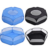 Folded Small Pet Fence Outdoor Workout Game Crawling Small Animal Tent, Specification：, With Cover and Side Cloth (Black), With Cover and Side Cloth (Blue), With Side Cloth (Black), With Side Cloth (Blue)