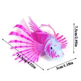 Fish Tank Landscaping Ornament Silicone Nightlight Simulation Colorful Lion Fish, Blue, Brown, Black, Purple