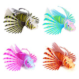 Fish Tank Landscaping Ornament Silicone Nightlight Simulation Colorful Lion Fish, Blue, Brown, Black, Purple