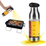 Stainless Steel Push-Type Oil Spray Bottle Barbecue Oil And Vinegar Sprayer, Push-Type Oil Spray Bottle