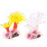 Fish Tank Aquarium Simulation Landscaping Seabed Mollusk Coral Simulation Sea Tree Silicone Ornaments, Yellow, White