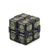 3 PCS Unlimited Magics Cube Colorful UV Printing Pocket Magic Cube Variety Folding Fingertip Magic Cube Decompression Toy, No.168-8-31 Hallowe Purple, No.168-8-32 Hallowe Black, No.168-8-33 White Skull, NO.168-8-34 Yellow Skull, No.168-8-35 Colored Cracks