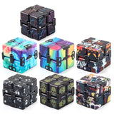 3 PCS Unlimited Magics Cube Colorful UV Printing Pocket Magic Cube Variety Folding Fingertip Magic Cube Decompression Toy, No.168-8-31 Hallowe Purple, No.168-8-32 Hallowe Black, No.168-8-33 White Skull, NO.168-8-34 Yellow Skull, No.168-8-35 Colored Cracks