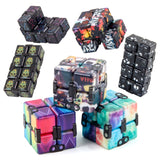 3 PCS Unlimited Magics Cube Colorful UV Printing Pocket Magic Cube Variety Folding Fingertip Magic Cube Decompression Toy, No.168-8-31 Hallowe Purple, No.168-8-32 Hallowe Black, No.168-8-33 White Skull, NO.168-8-34 Yellow Skull, No.168-8-35 Colored Cracks