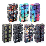 3 PCS Unlimited Magics Cube Colorful UV Printing Pocket Magic Cube Variety Folding Fingertip Magic Cube Decompression Toy, No.168-8-31 Hallowe Purple, No.168-8-32 Hallowe Black, No.168-8-33 White Skull, NO.168-8-34 Yellow Skull, No.168-8-35 Colored Cracks