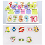 Wooden Puzzle Hand Grab Board Educational Toy Number Transport Pattern Puzzle Child Gift,, Random Style Delivery