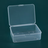 PP Rectangular Transparent Plastic Box Flip Cover Parts Hardware Tool Storage Box, 6 PCS