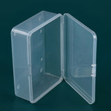 PP Rectangular Transparent Plastic Box Flip Cover Parts Hardware Tool Storage Box, 6 PCS