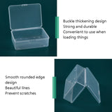 PP Rectangular Transparent Plastic Box Flip Cover Parts Hardware Tool Storage Box, 6 PCS