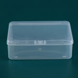 PP Rectangular Transparent Plastic Box Flip Cover Parts Hardware Tool Storage Box, 6 PCS