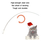 3 PCS Steel Wire Feather Long Pole Funny Cat Stick, 3 PCS Steel Wire Feather Cat Toy