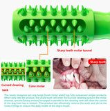 Suction Cup Sounding Dog Toy Bite Resistant Molar Stick Dog Toothbrush Pet Supplies, Lake Blue, Green, Yellow