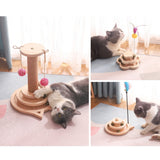 MZP01 Solid Wood Turntable Cat Toys Durable Funny Cat Stick Scratcher, Specification:, Double-layer Small, Three-layer Large, Two-layer Scratching Post, Mint Balls 2-layer Turntable, Mint Balls 3-layer Turntable, Mint Balls Pillar Turntable