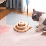 MZP01 Solid Wood Turntable Cat Toys Durable Funny Cat Stick Scratcher, Specification:, Double-layer Small, Three-layer Large, Two-layer Scratching Post, Mint Balls 2-layer Turntable, Mint Balls 3-layer Turntable, Mint Balls Pillar Turntable