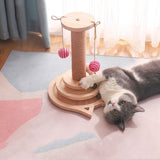 MZP01 Solid Wood Turntable Cat Toys Durable Funny Cat Stick Scratcher, Specification:, Double-layer Small, Three-layer Large, Two-layer Scratching Post, Mint Balls 2-layer Turntable, Mint Balls 3-layer Turntable, Mint Balls Pillar Turntable