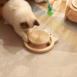 MZP01 Solid Wood Turntable Cat Toys Durable Funny Cat Stick Scratcher, Specification:, Double-layer Small, Three-layer Large, Two-layer Scratching Post, Mint Balls 2-layer Turntable, Mint Balls 3-layer Turntable, Mint Balls Pillar Turntable