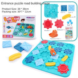 Tabletop Game Road Builder Maze Thinking Logical Reasoning Pull Back Forklift Children Toy, Maze Reasoning Toy