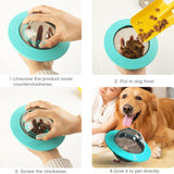 XQ-01 Bite Resistant Dog Toy Flying Pan Saucer Leakage Ball, Yellow, Lake Blue