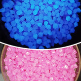 Garden Aquarium Landscape Resin Luminous Rhombus Stone, Mixed Color, Blue, Cyan, Green, White, Purple, Yellow, Red