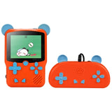 I50 999 in 1 Children Cat Ears Handheld Game Console, Style:, Doubles (Orange), Doubles (Pink), Doubles (Black), Doubles (Red), Doubles (Blue), Doubles (Yellow), Singles (Orange), Singles (Pink), Singles (Black), Singles (Red), Singles (Blue)