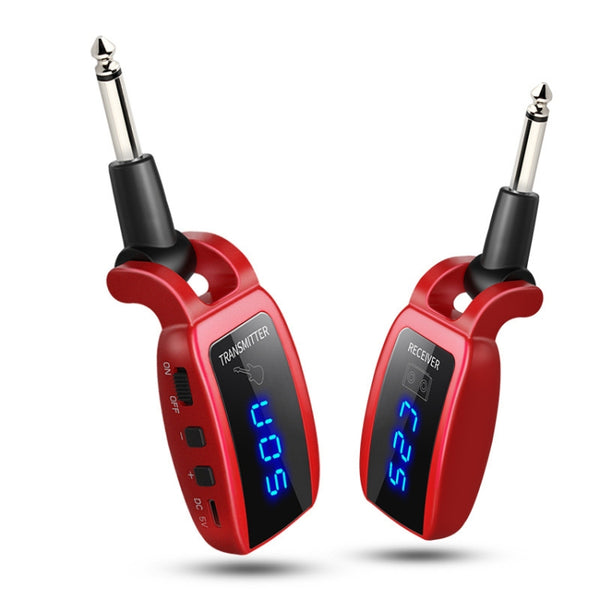 U12DX  6.35mm Jack Wireless Guitar Transmitter Receiver Rechargeable Adapter, U12DX Red, U12DX Black