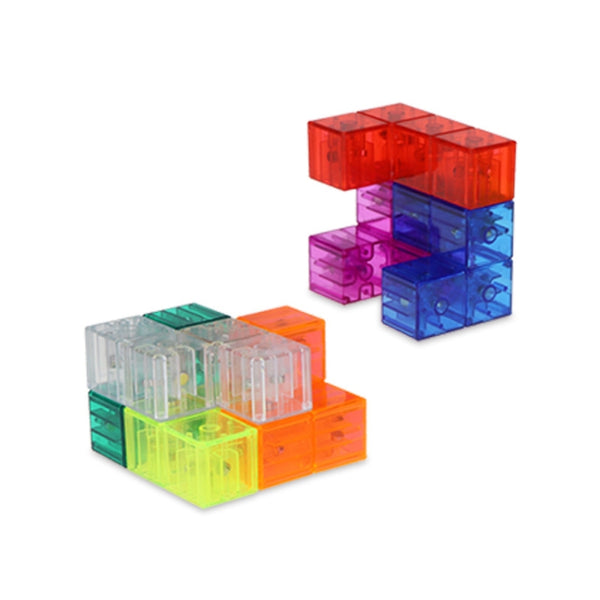 YJ8392 Puzzle Early Education Magnetic Building Block Magic Cube, Transparent, Color