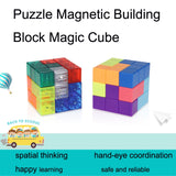 YJ8392 Puzzle Early Education Magnetic Building Block Magic Cube, Transparent, Color