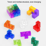 YJ8392 Puzzle Early Education Magnetic Building Block Magic Cube, Transparent, Color