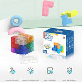 YJ8392 Puzzle Early Education Magnetic Building Block Magic Cube, Transparent, Color