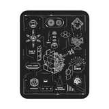 GAN Timer-themed Rubik Cube Mat Quick Stack Cup Training Mat Non-Slip Mouse Pad, Silver, Black, Hand Drawn