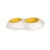 Pet Egg Yolk Bowl Anti-Knocking Dog Cat Bowl, Style: Double Bowl, Single Bowl, Double Bowl