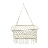 White Cotton Baby Garden Hanging Hammock Baby Cribs Cotton Woven Rope Swing Patio Chair Seat Bedding Baby Care 90*87*57cm, 90x87x57cm