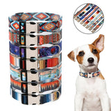 Pet Ethnic Style Polyester Cotton Print Pattern Collar, Size:, S: 1.5x27-43cm, M: 2.0x32-52cm, L: 2.5x38-61cm, XL: 2.5x43-71cm