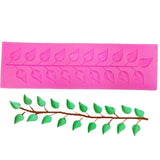 Long Strip Lace Tree Leaf  Fondant Silicone Mold, Long Strip Lace